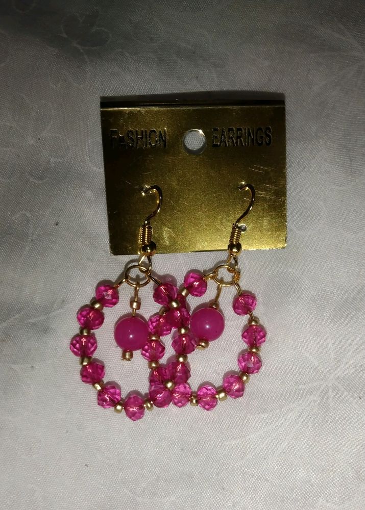 Homemade Pink Beautiful Earing