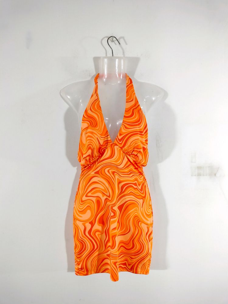 Orange Printed Dresses (Women's)