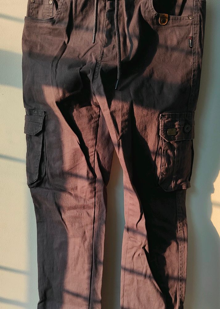 Brown Cargo Joggers