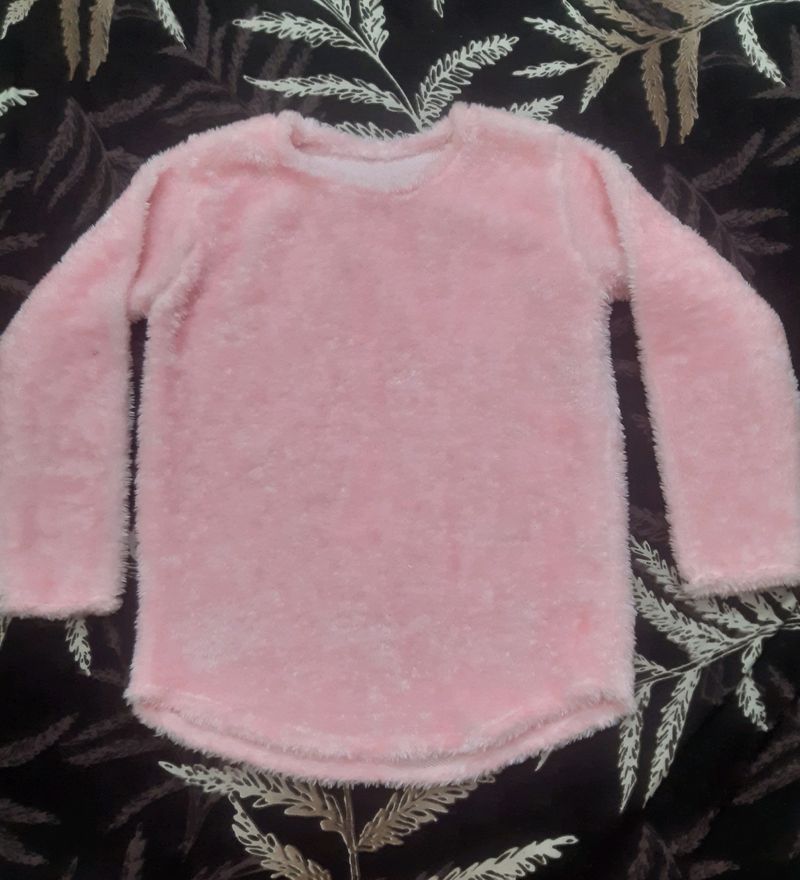 Unused Baby Pink Fur Sweater, Size: Xl