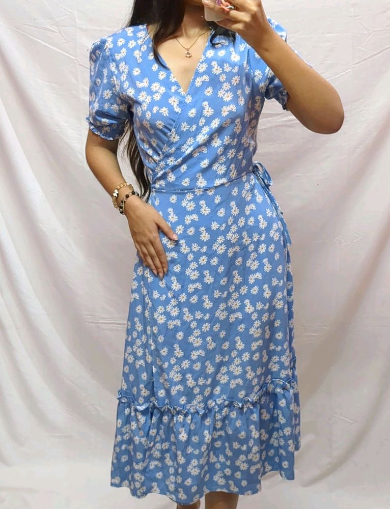 Urbanic Blue Printed Casual Dress