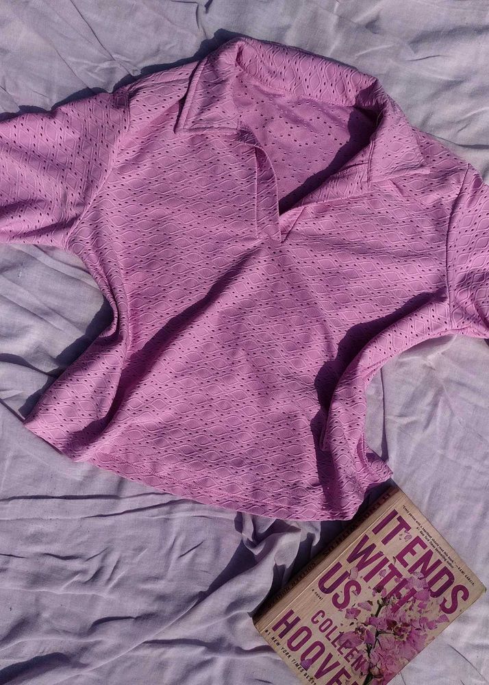 purple aesthetic top with love🎀🌷