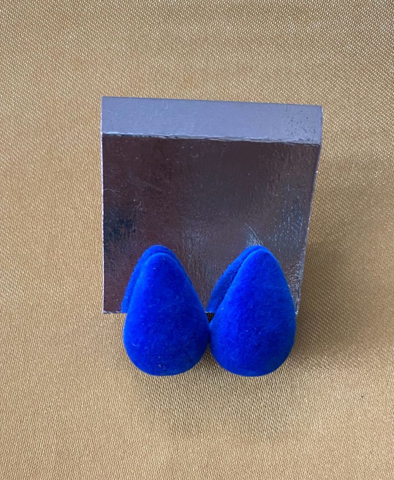 Velvet Blue Drop Stud Earrings