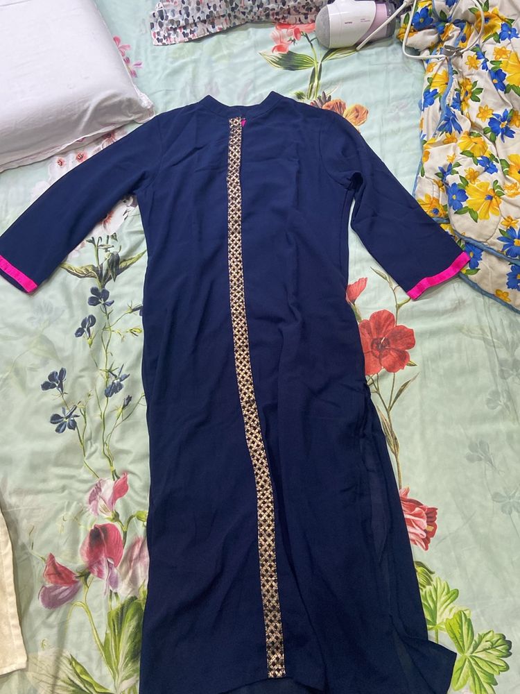 Navy Blue Festive Kurta Women