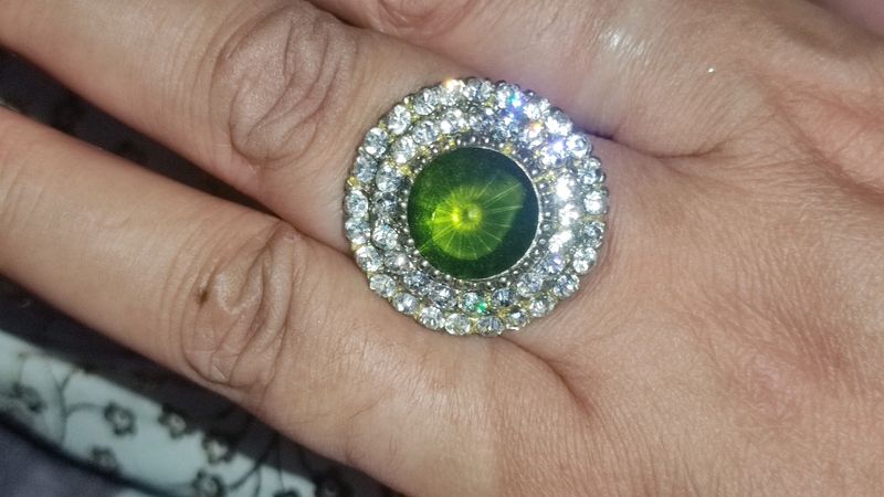 Green And Silver Ring