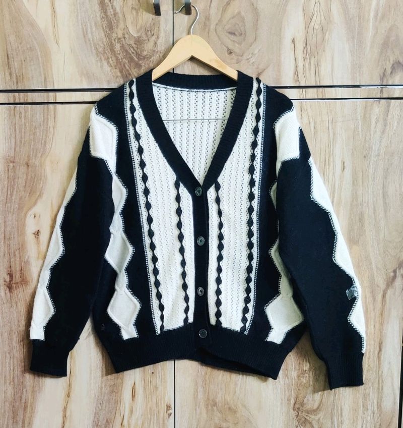 Black & White Designer Cardigan Size-42-44