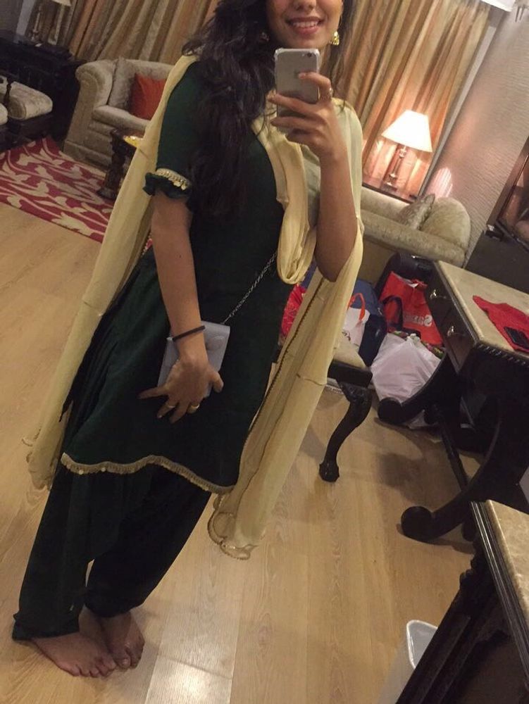 Bottle Green Punjabi Patiyala Suit