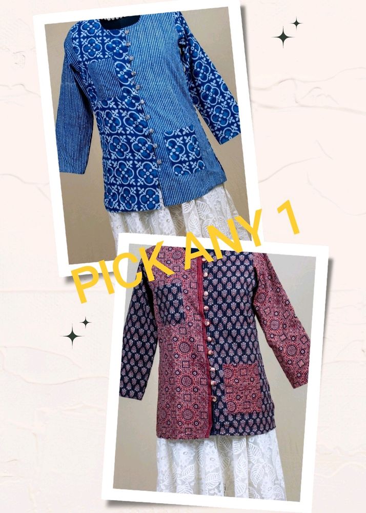 New Without Tag- Hand Block Ajrakh Kurta