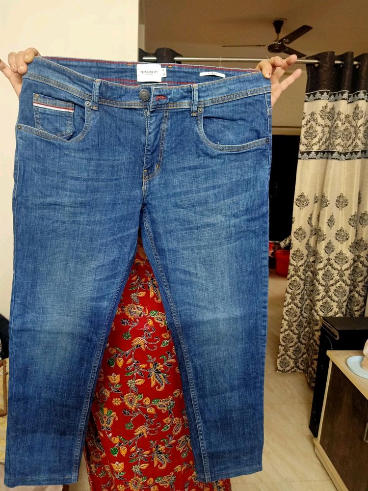 Mens Ankle Fit Denim Jeans Waist 34