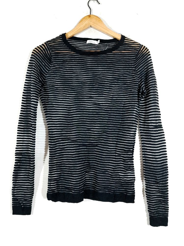 Korean Black Stripped Casual Top