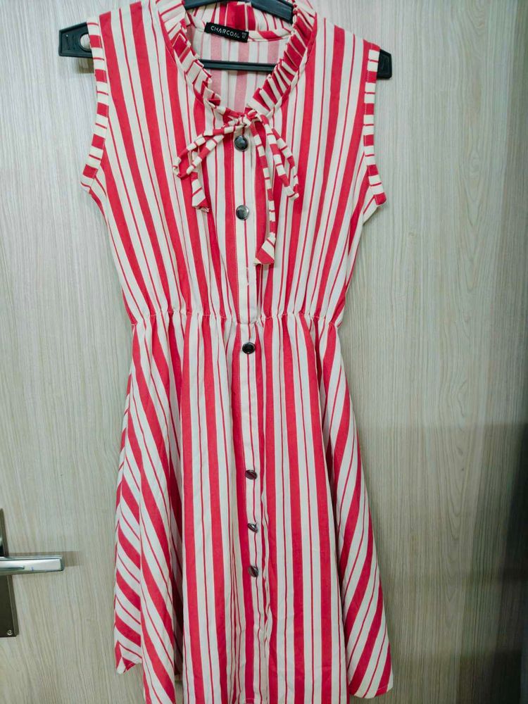 Pink And White Striped Dress