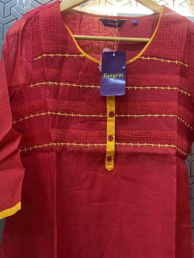 Chanderi Cotton Beautiful Kurti