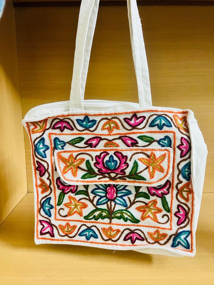 Jute Embroidery Kashmiri Bag