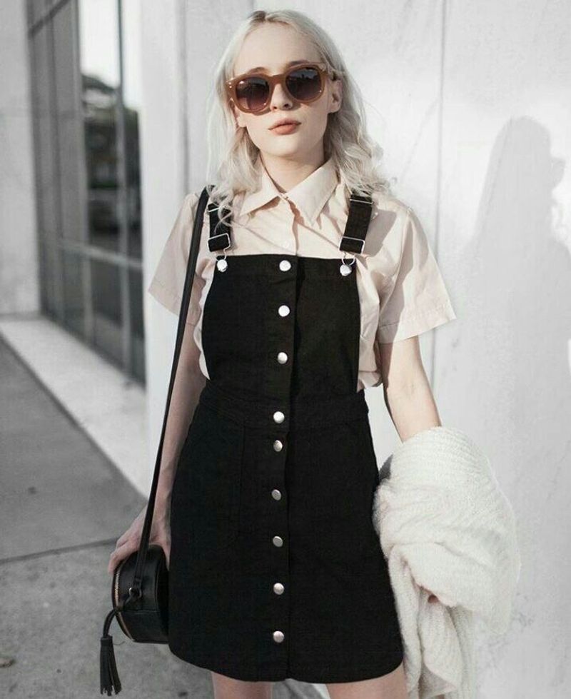 H&M Dungaree Dress Black