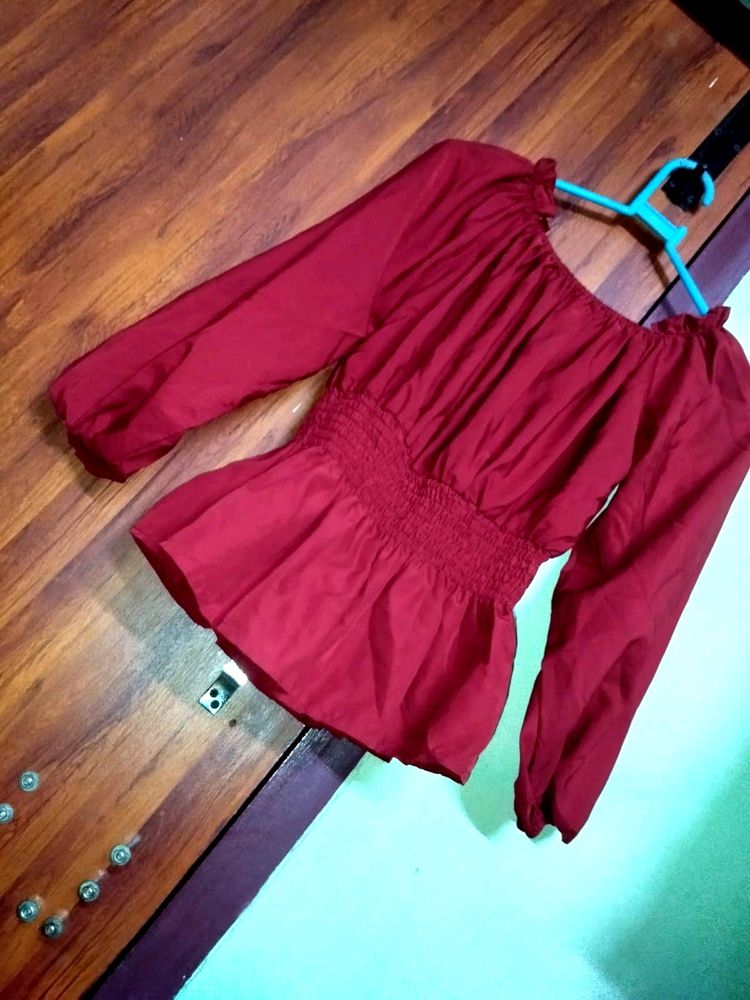 Wine Red Top For Women