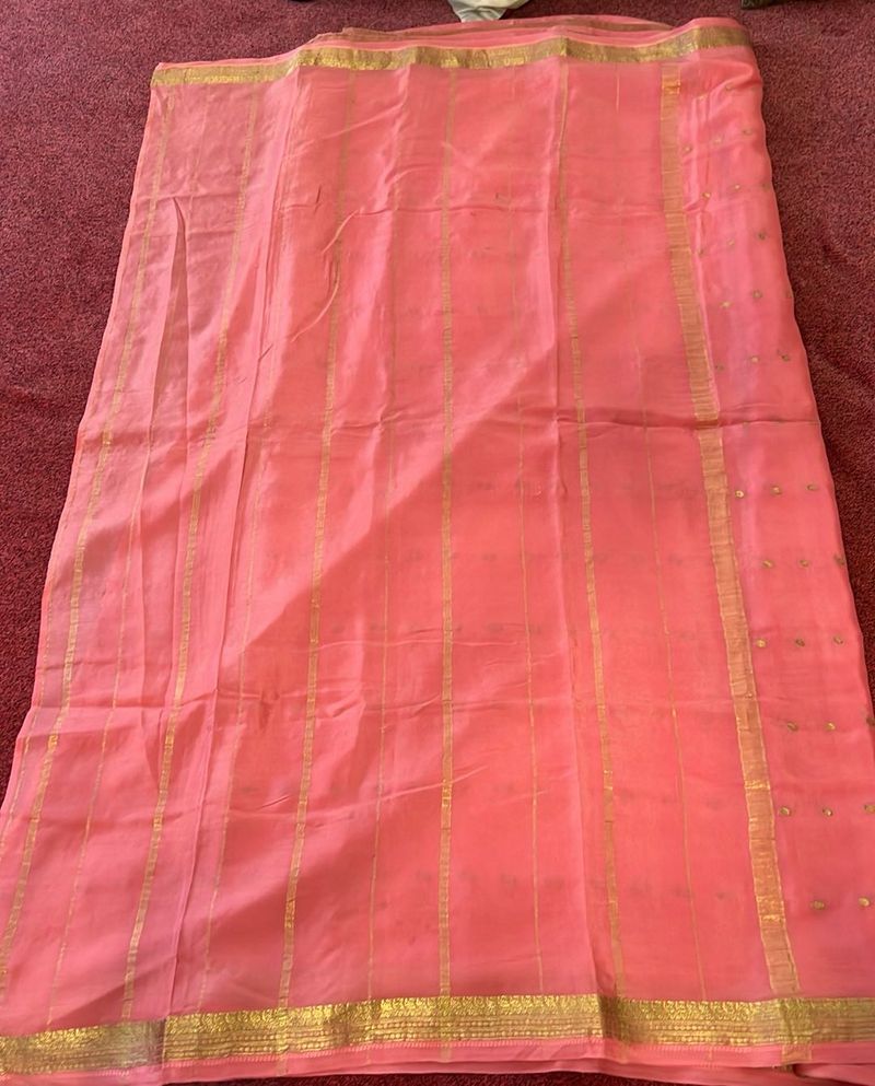 Delicate Pink Mysore Silk Saree