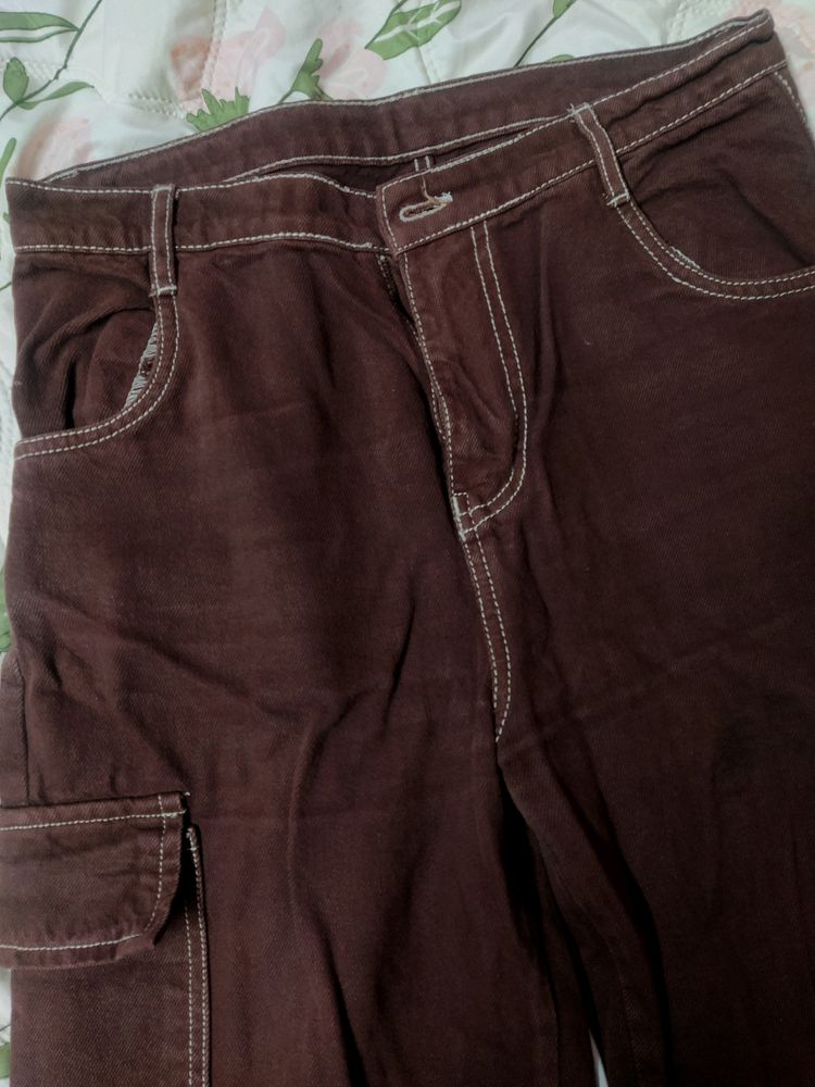 brown baggy jeans