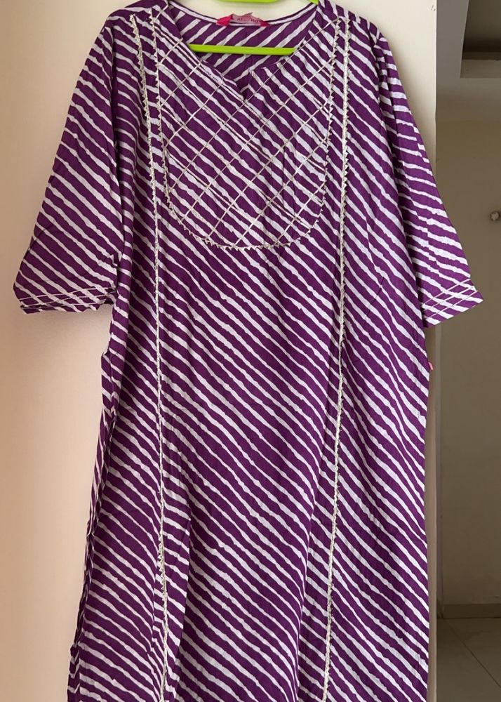 Leheriya Straight Kurta