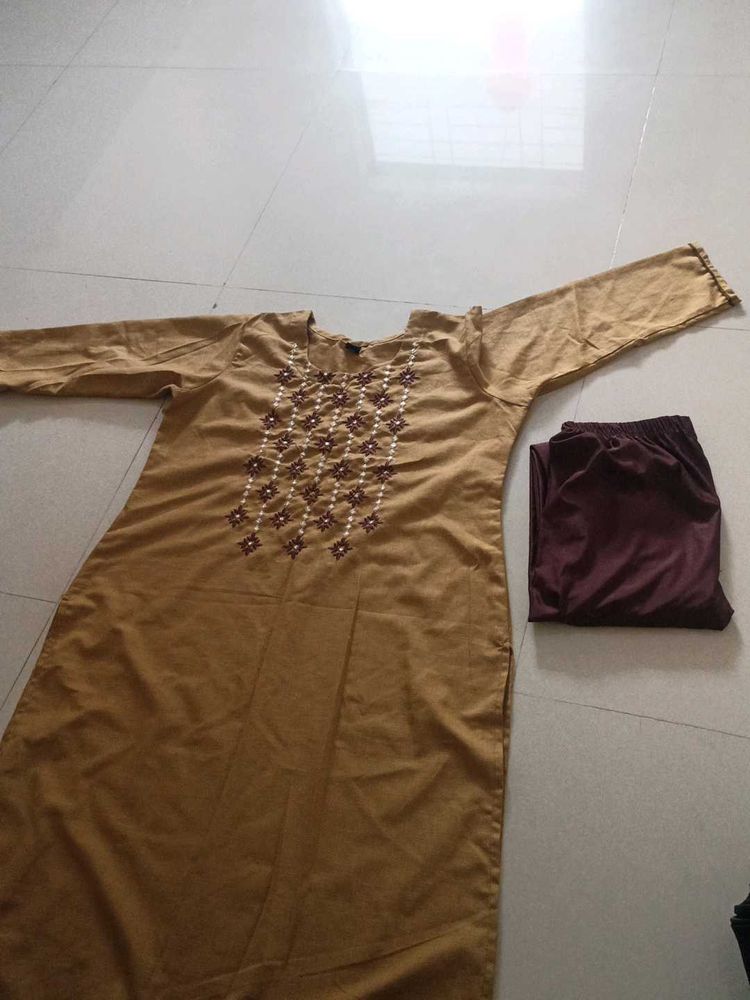 Kurti With Matching Leggins(Silk)