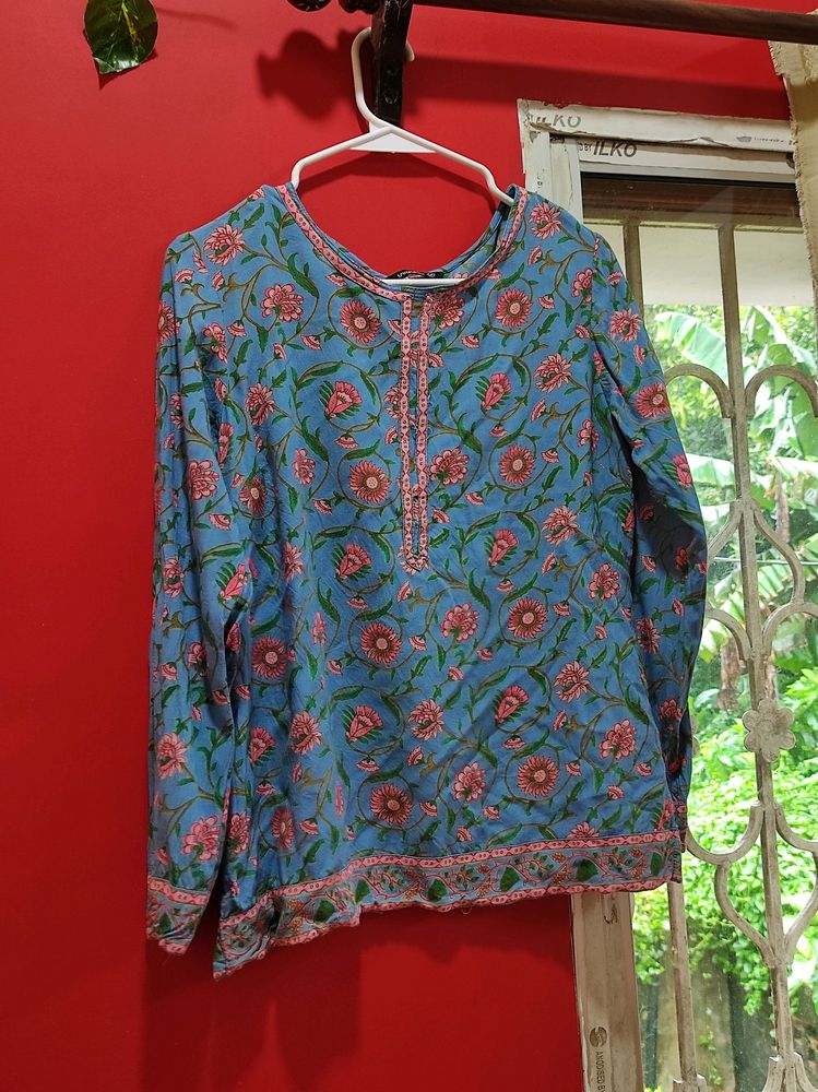 Blue Short Kurti In Size M