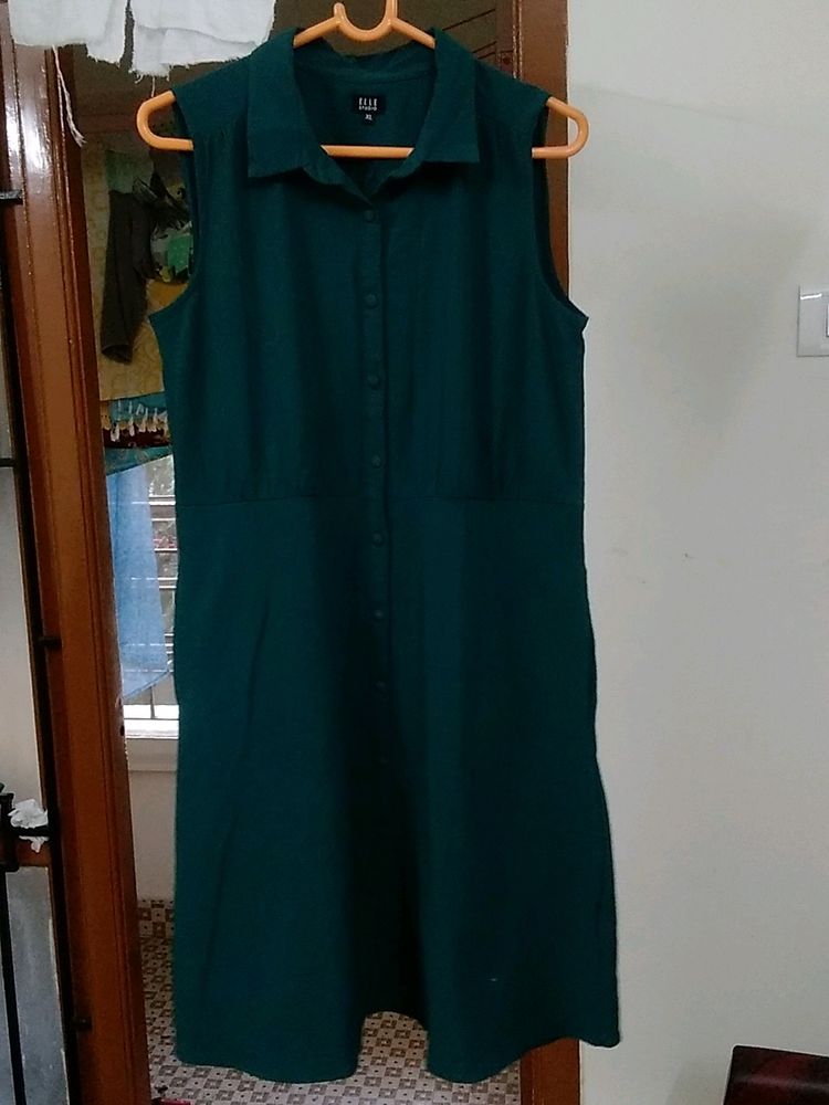 Elle Studio,A Line Party,Casual Wear DressXL Green