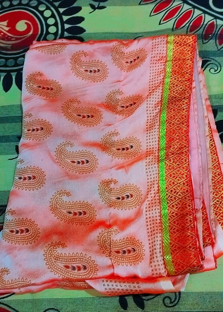 Mehndi Work Saree