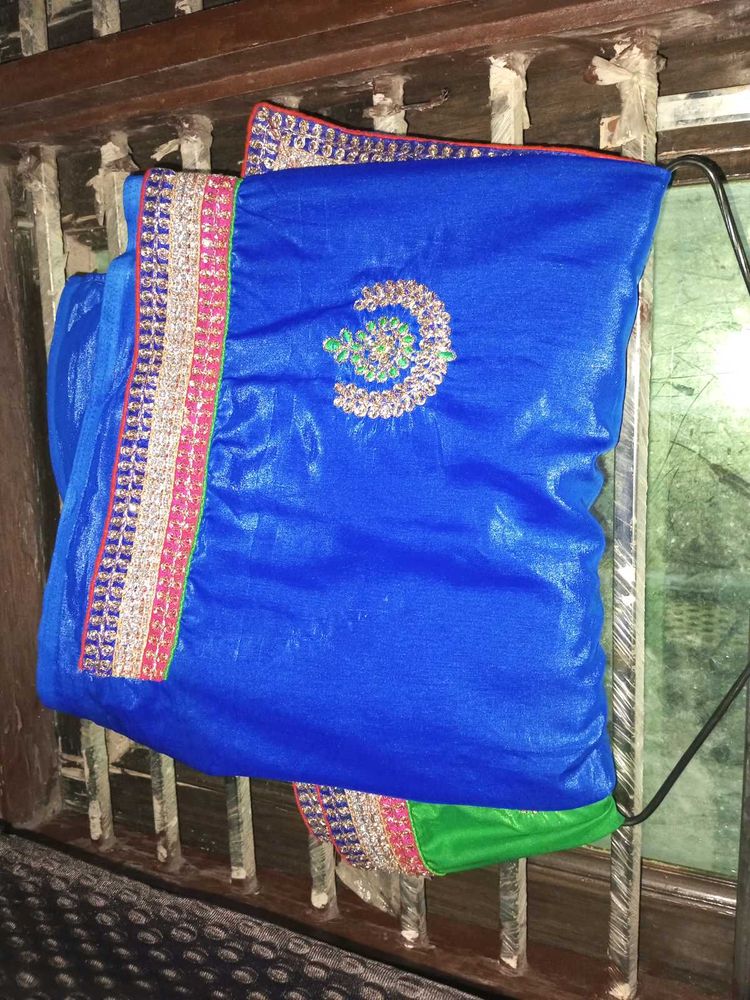 Blue & Green Attractive Saree