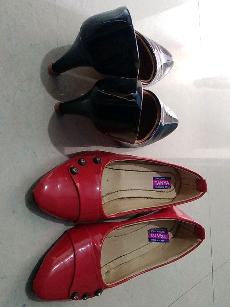 New Party wear Red And Black Heels For Women