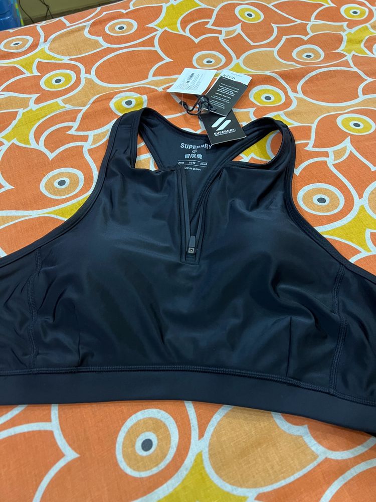 SUPERDRY Half Zip Bikini Top/ Sports Bra