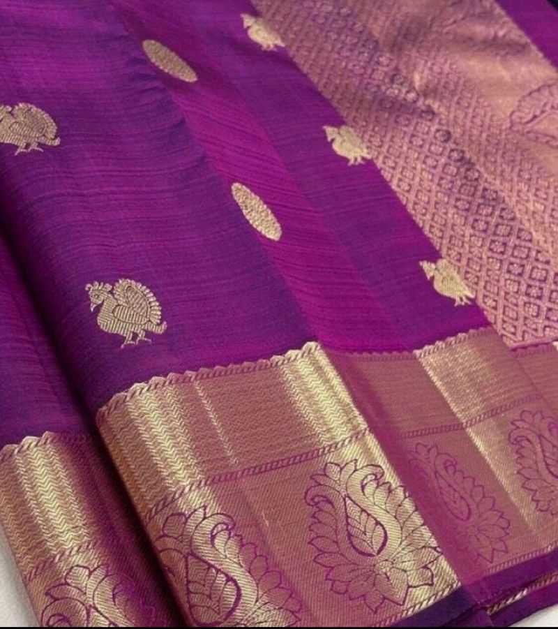 Pure Kanjeeveram Saree💜🩵