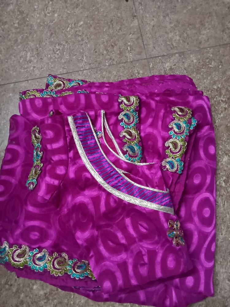 Saree With Striched Blouse