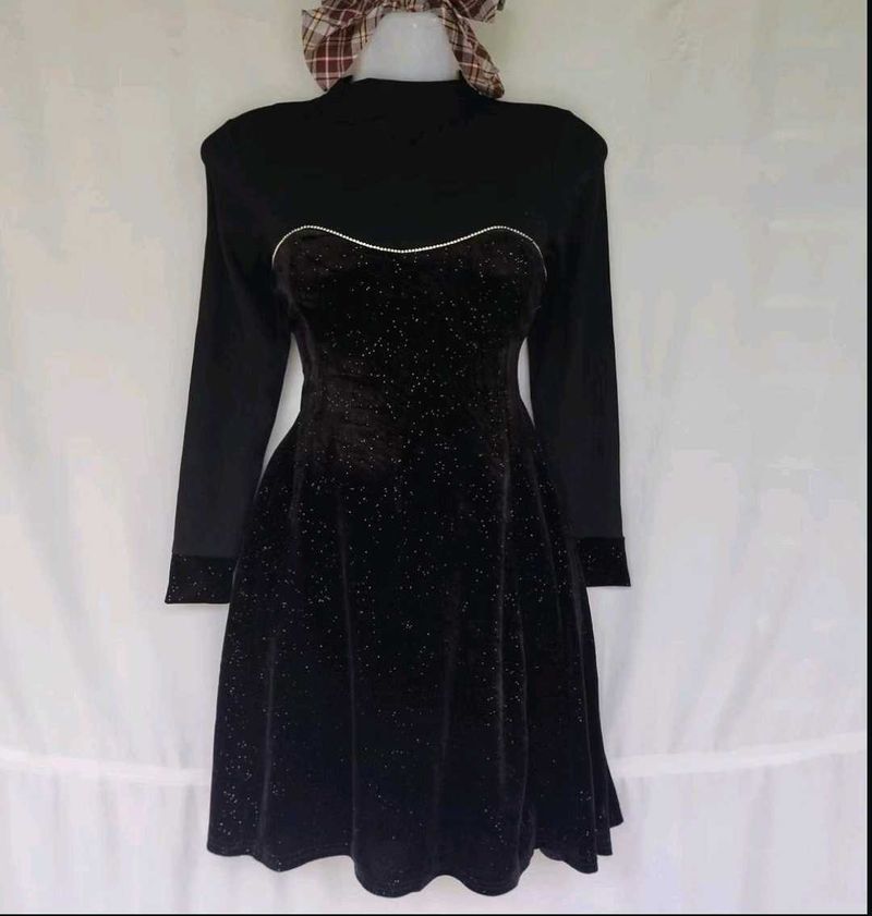 Black velvet dress