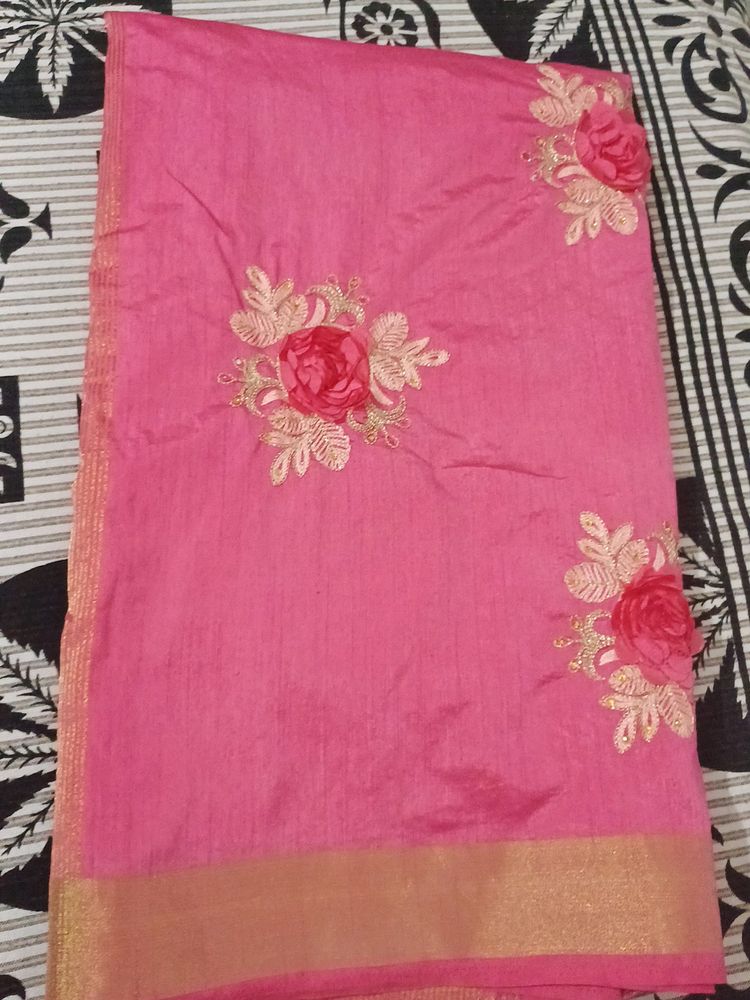 Silk Saree Stone  And Customise Work