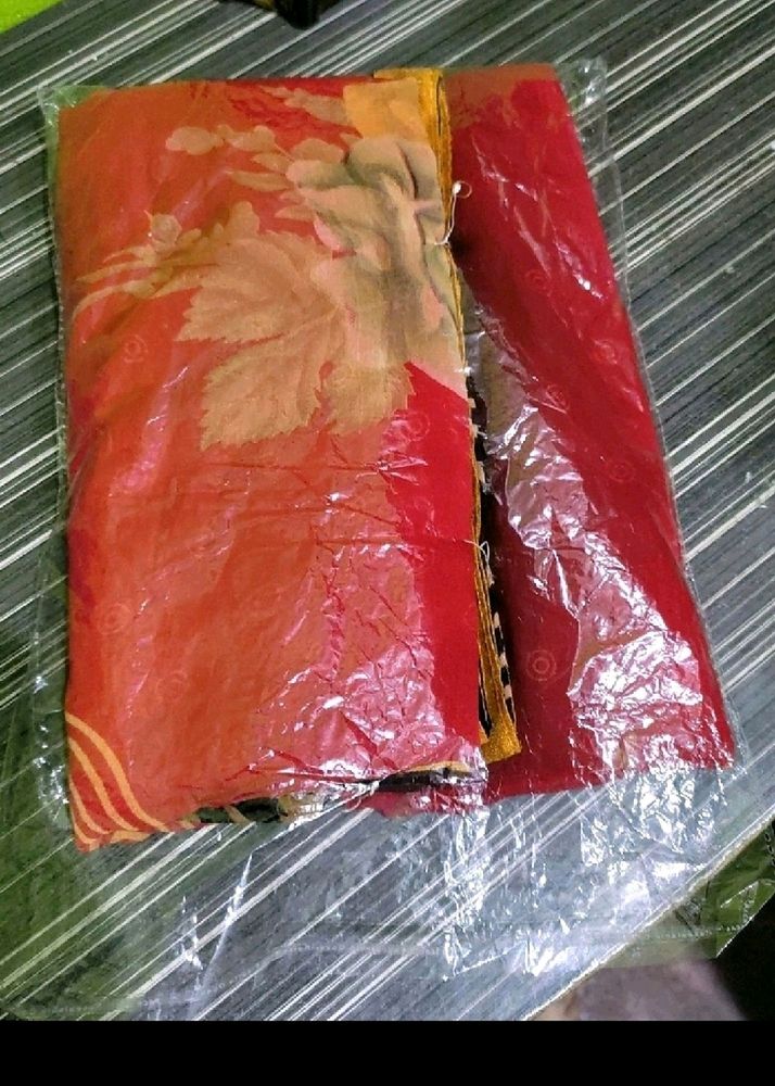 New Sealed Saree Black Nd Red No Coins Unused Ne