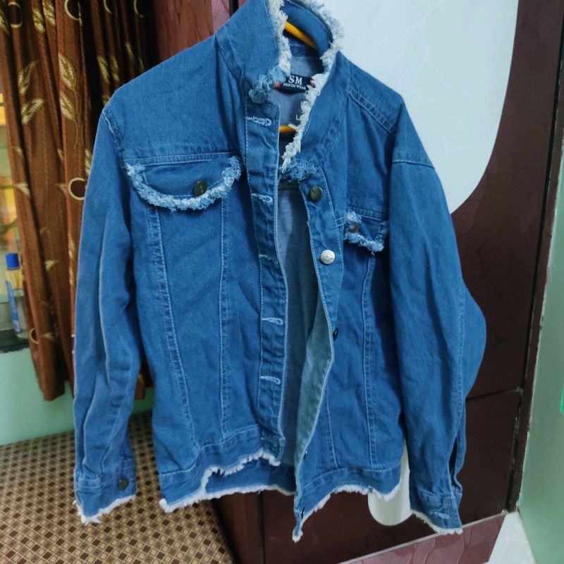 Blue Frill Denim Jacket