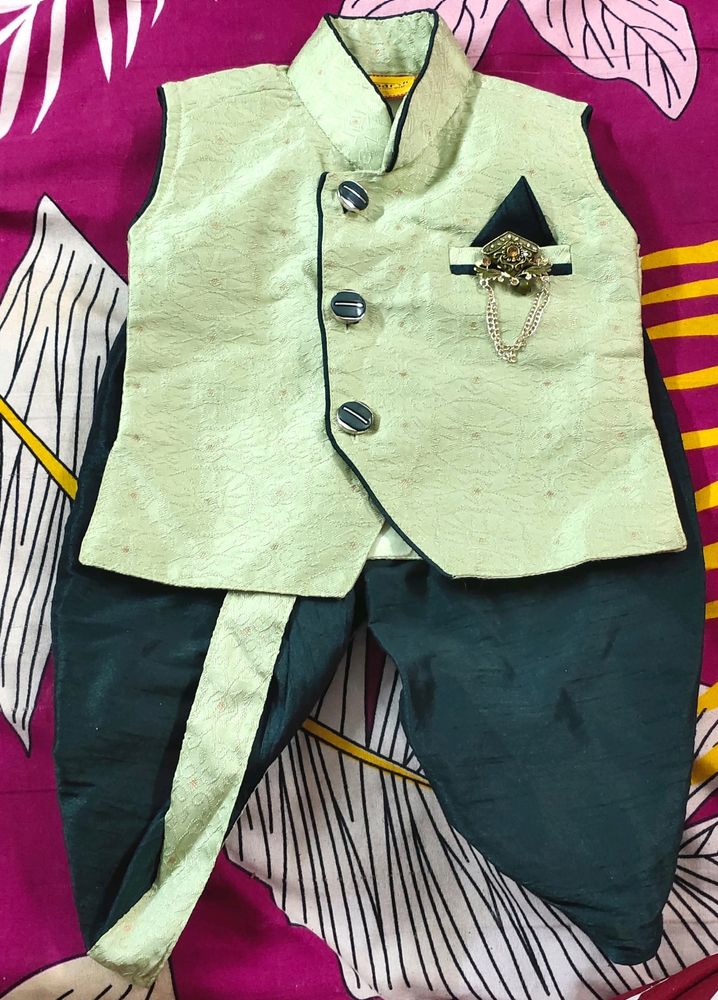 Selling stunning Pastel Green Kurta Dhoti Baby Set