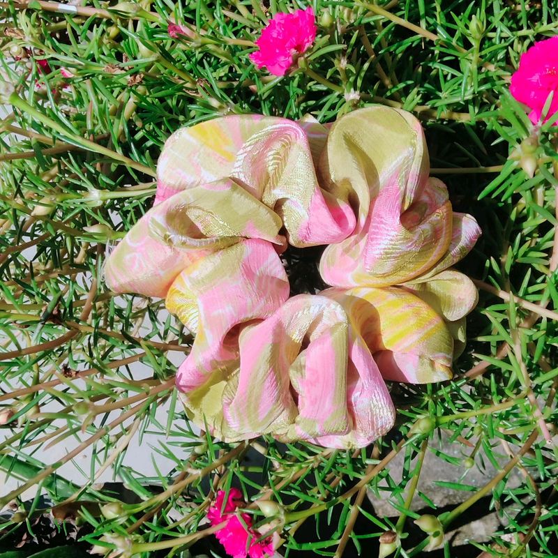 Beautiful Butter Crepe Shiny Scrunchie 💞