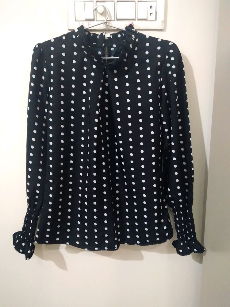 Black Polka Dot Top