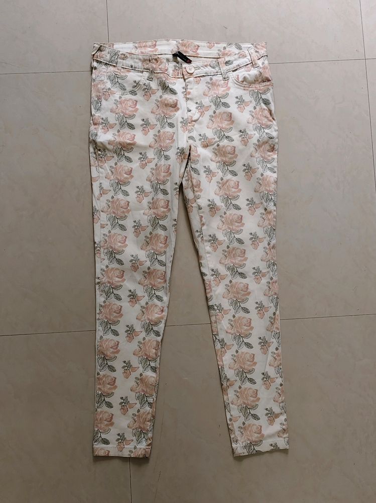 New Floral Jeans - 32