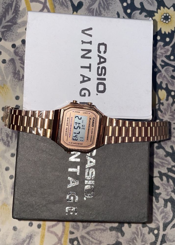 Casio Vintage Edition Rose Gold Alarm Chrono Watch