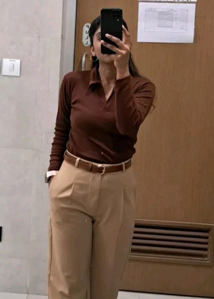 Brown College Wear Top