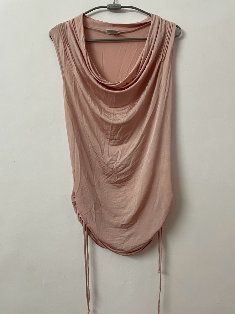 SATIN COWL NECK TOP