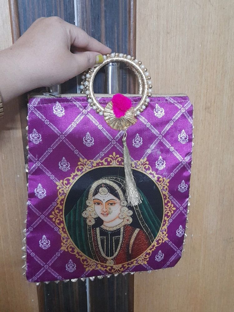 New And Trendy Bangle Bag With Pearl Work