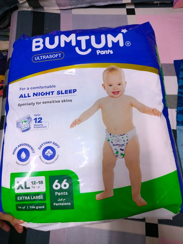 Bumtum Xl Size 66 Pcs Diapers