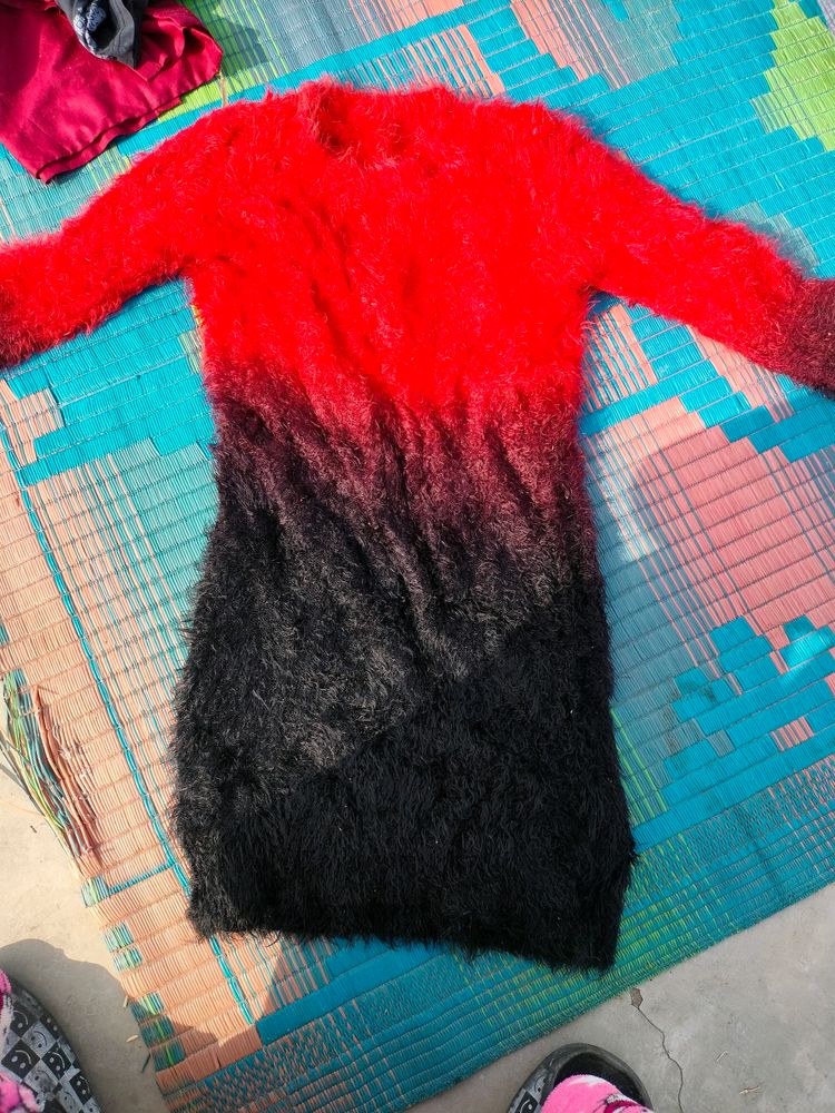 Red Black Fur Fancy Sweatshirt