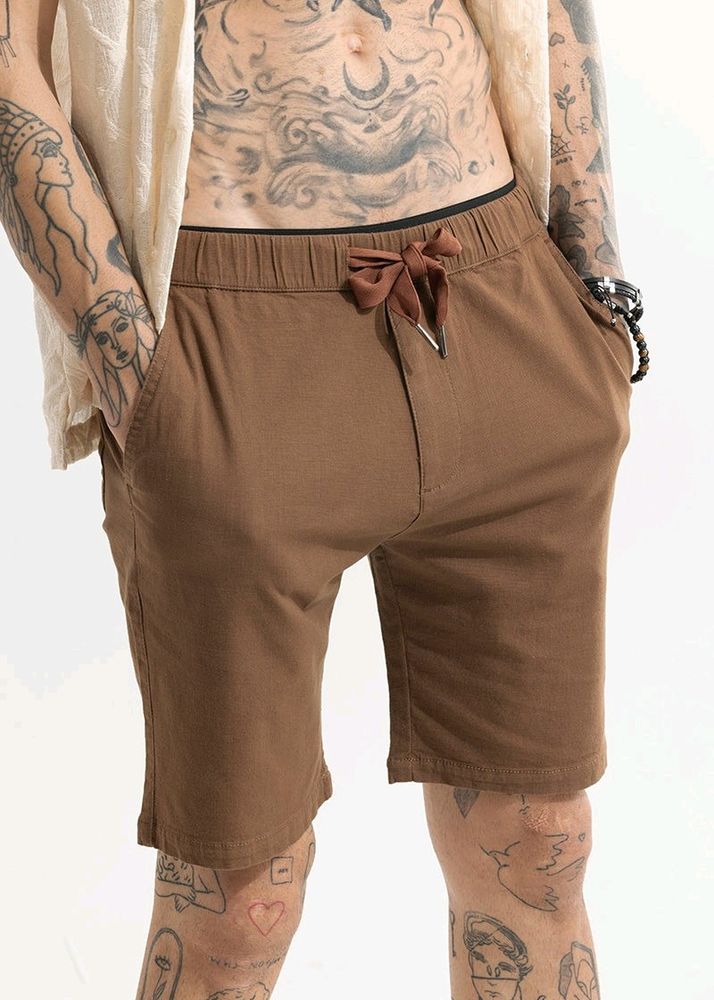 2 Snitch Linen Shorts (Black+Brown) W32