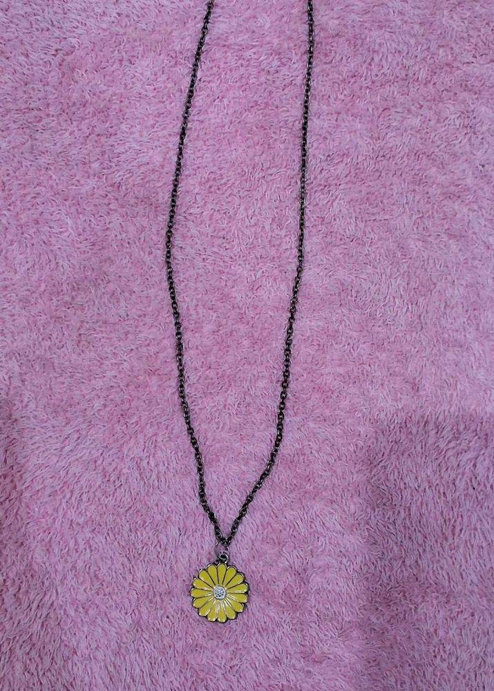 Yellow Flower Neck Chain For Girls