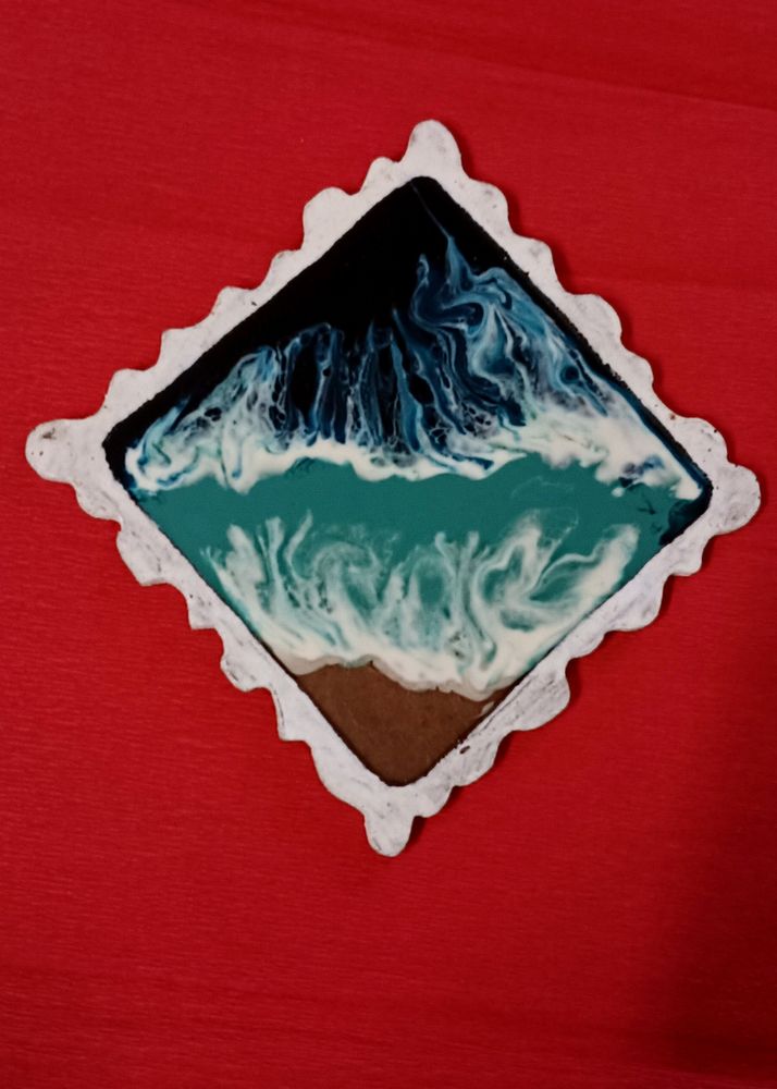 Beach Themed Resin Coaster