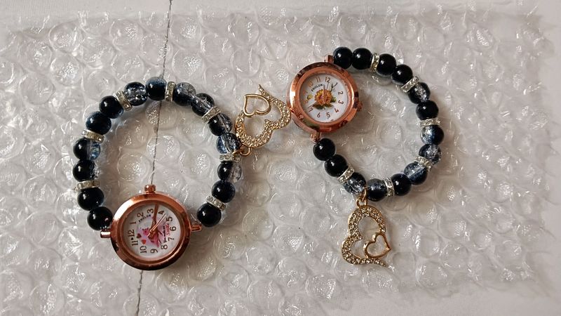 Beads Bracelet With Watch