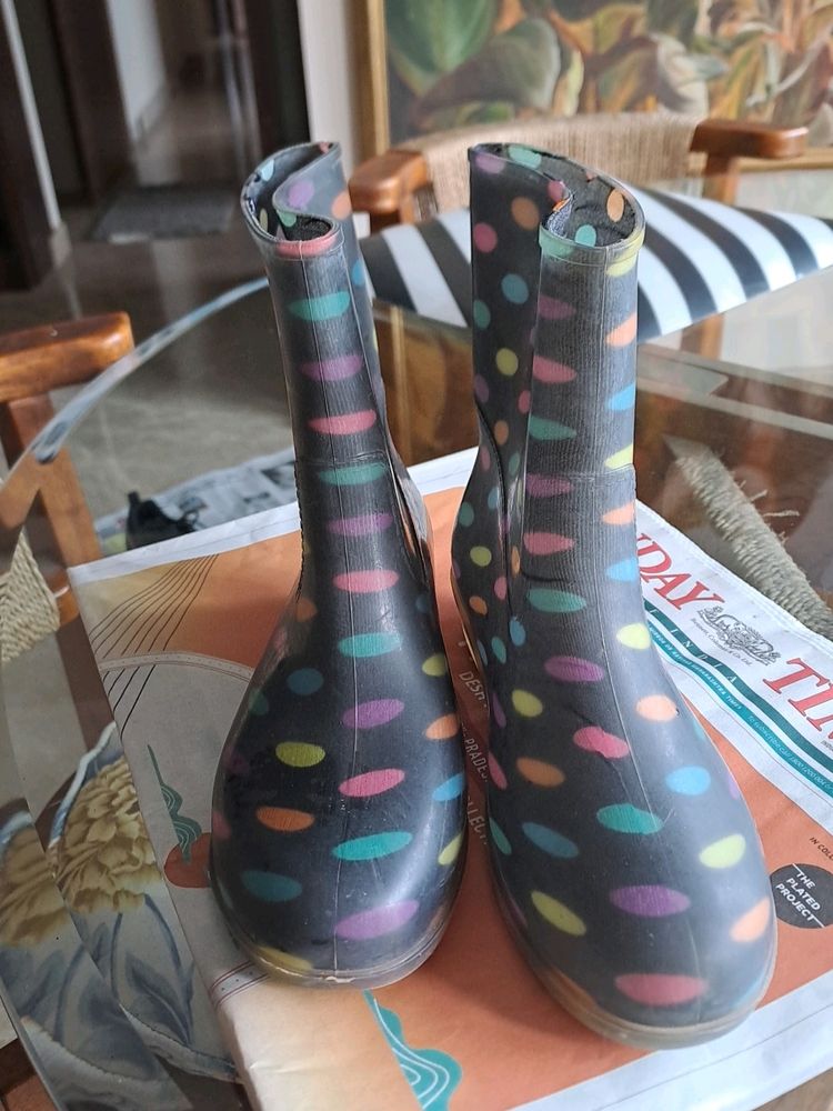 Polka Dot Gumboot Rain Boots Rubber